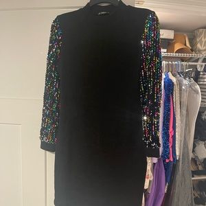 Long sleeve sequin dress